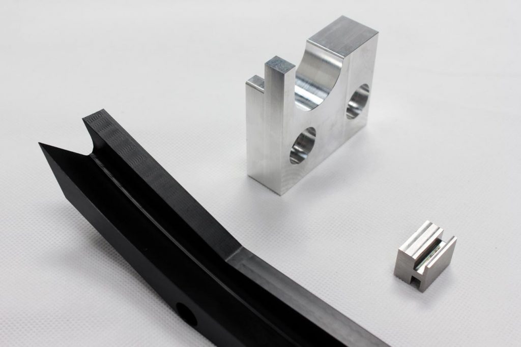 Several CNC Milled Components from Plastic aluminium and stainless steel