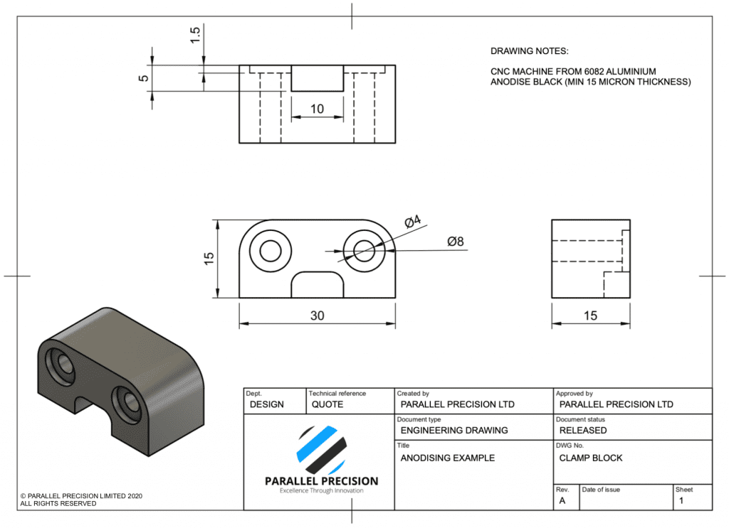 Cost of Anodising Engineering Drawing